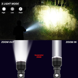 Powerful Flashlight XLamp XHP50 Rechargeable USB. Reforced Head. 1*26650